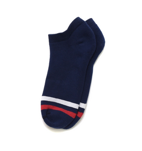 American Trench | Kennedy Ankle Sock - Navy w/ Red & White Stripe